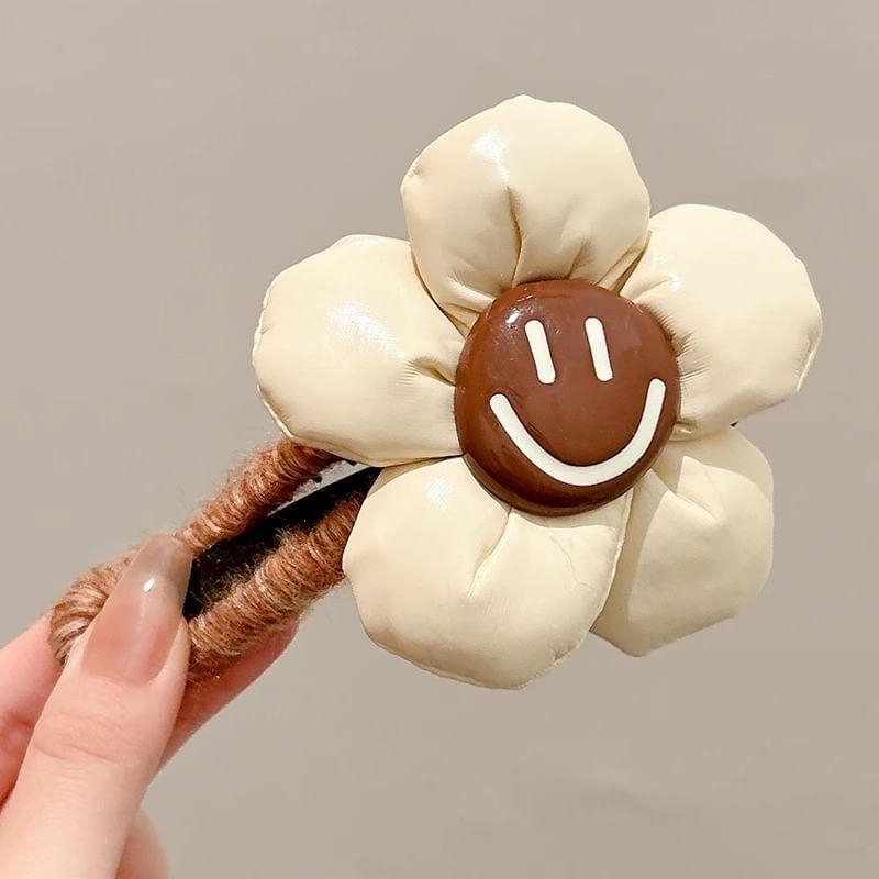 Smiley Floral Padded Yarn Hair Clip Product Image