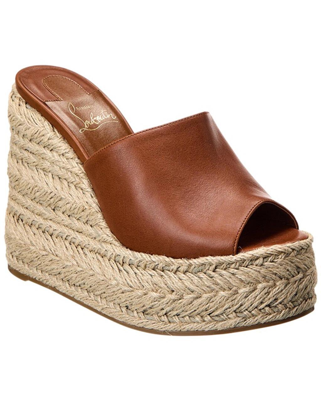 Women's Ariella Zeppa 130mm Leather Wedge Mules In Brown product image