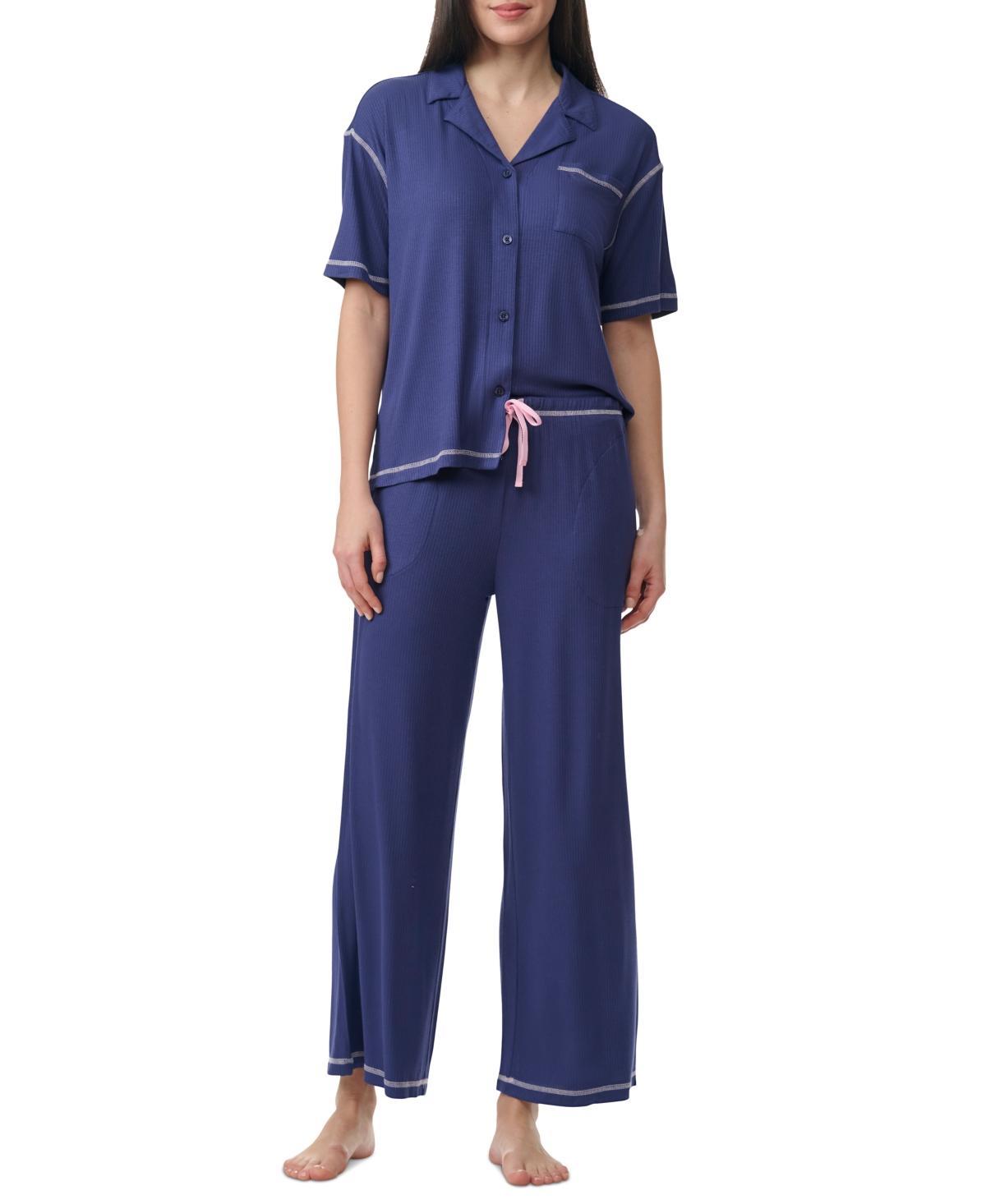 Women's 2-Pc. Notched-Collar Pajamas Set Product Image