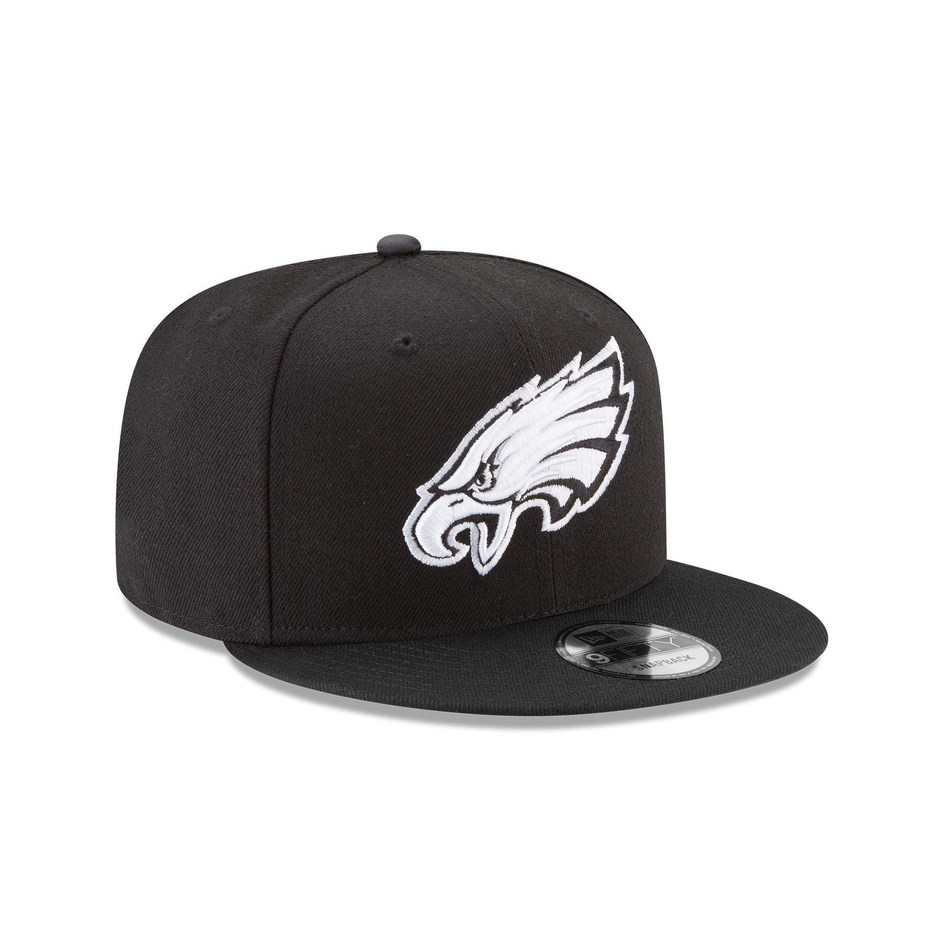 Philadelphia Eagles Basic Black and White 9FIFTY Snapback Hat Male Product Image