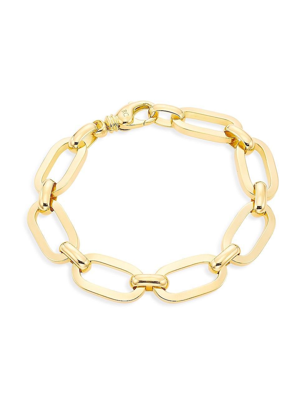 Womens 18K Yellow Gold Oval-Link Chain Bracelet Product Image