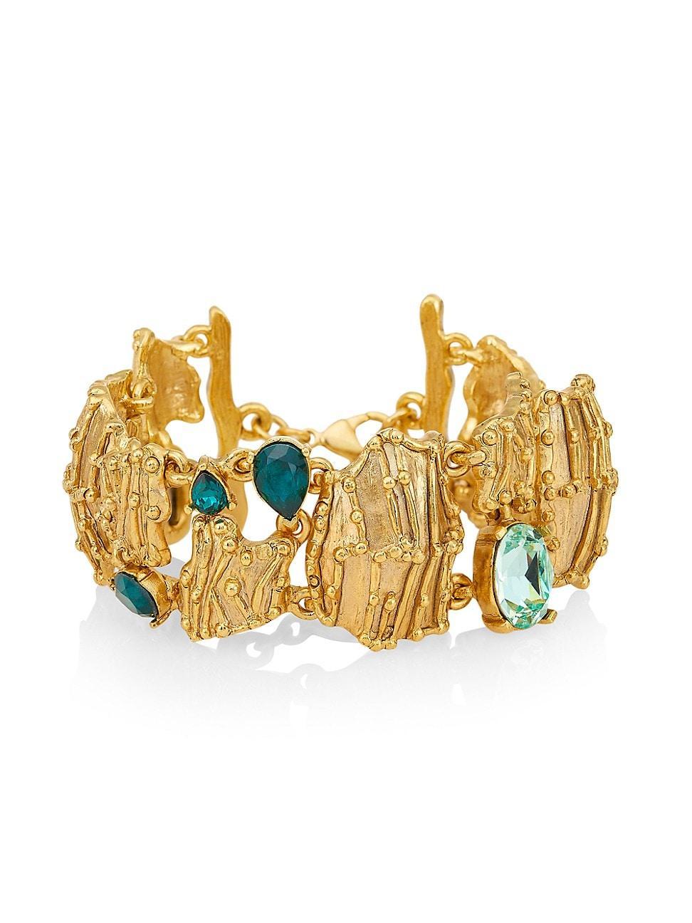 Womens Goldtone & Glass Crystal Strawberry Charm Bracelet Product Image