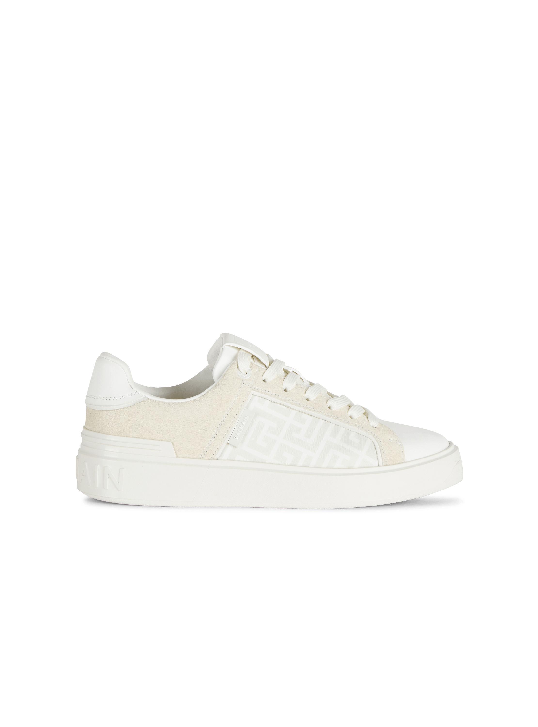 B-Court monogrammed nylon and leather sneakers Product Image