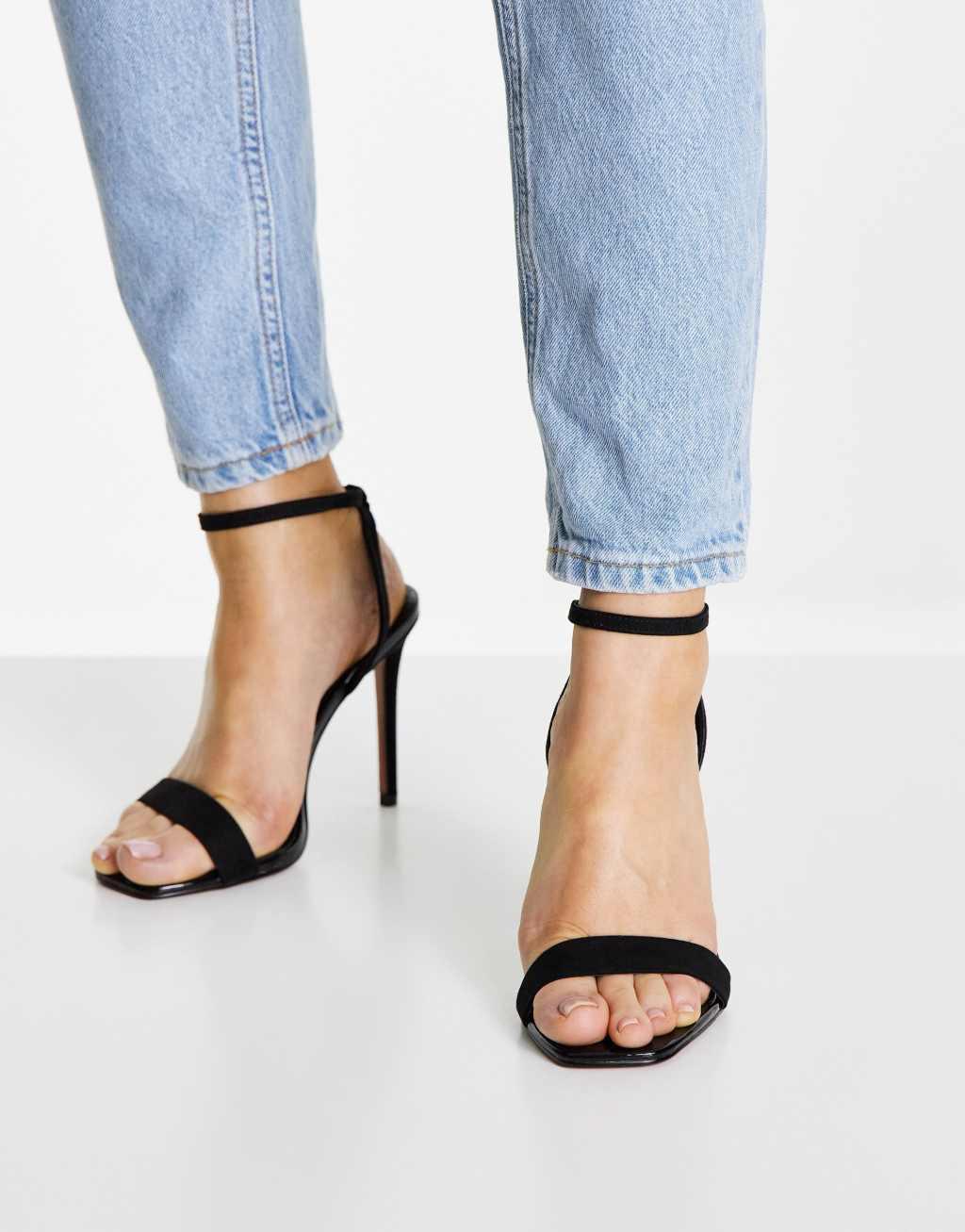 ASOS DESIGN Wide Fit Neva barely there heeled sandals Product Image