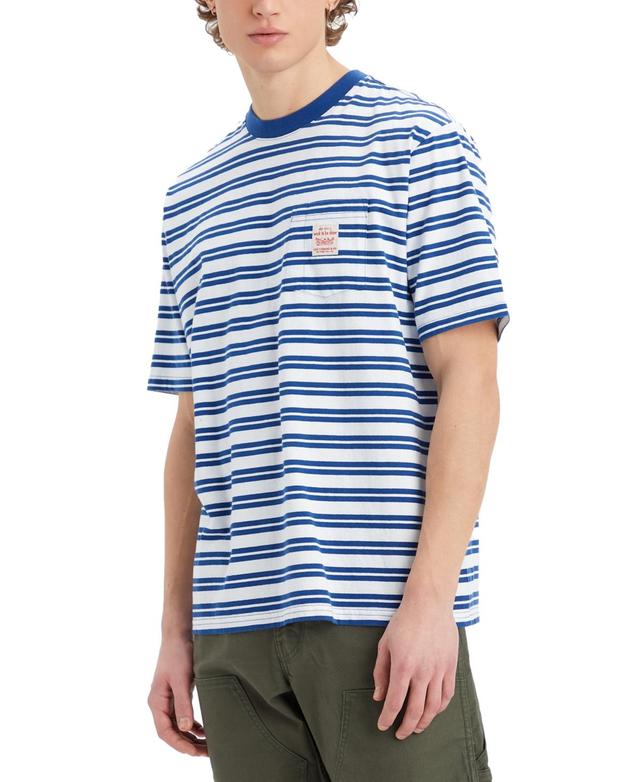 Levis Mens Workwear Relaxed-Fit Stripe Pocket T-Shirt, Created for Macys Product Image