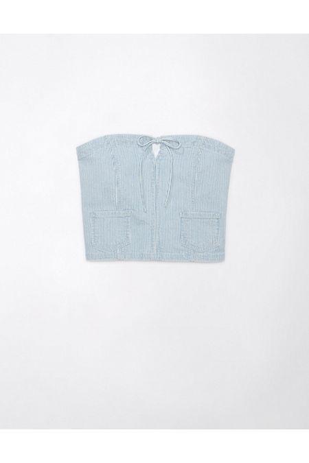 AE Cropped Railroad Denim Top Women's Product Image