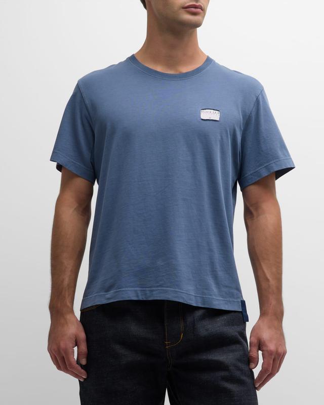 Mens Label Cotton T-Shirt, Blue Product Image