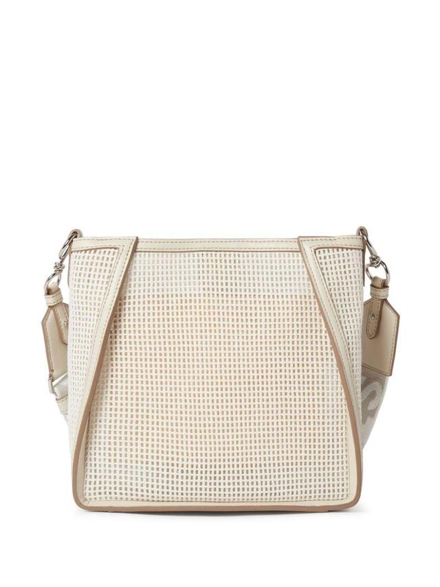 Mini Logo-embroidered Mesh Bag In Neutrals Product Image