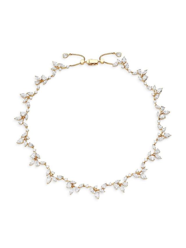 Womens Taylor 18K-Gold-Plated & Cubic Zirconia Vine Collar Necklace Product Image