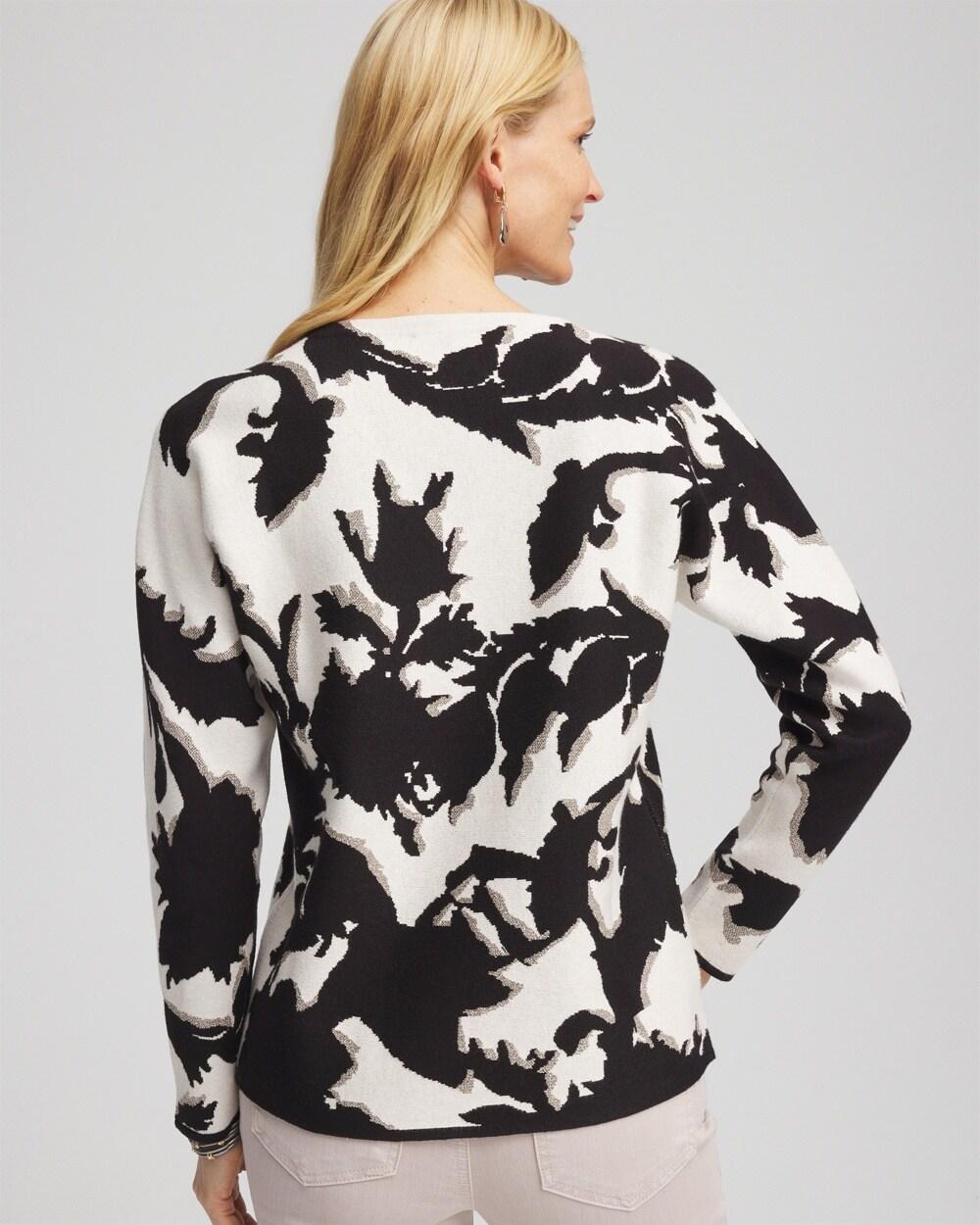 Jacquard Paisley Metallic Pullover Sweater Product Image