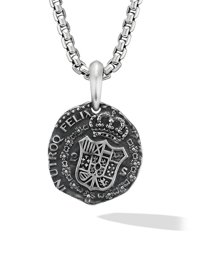 Mens Shipwreck Coin Amulet in Sterling Silver, 30MM Product Image