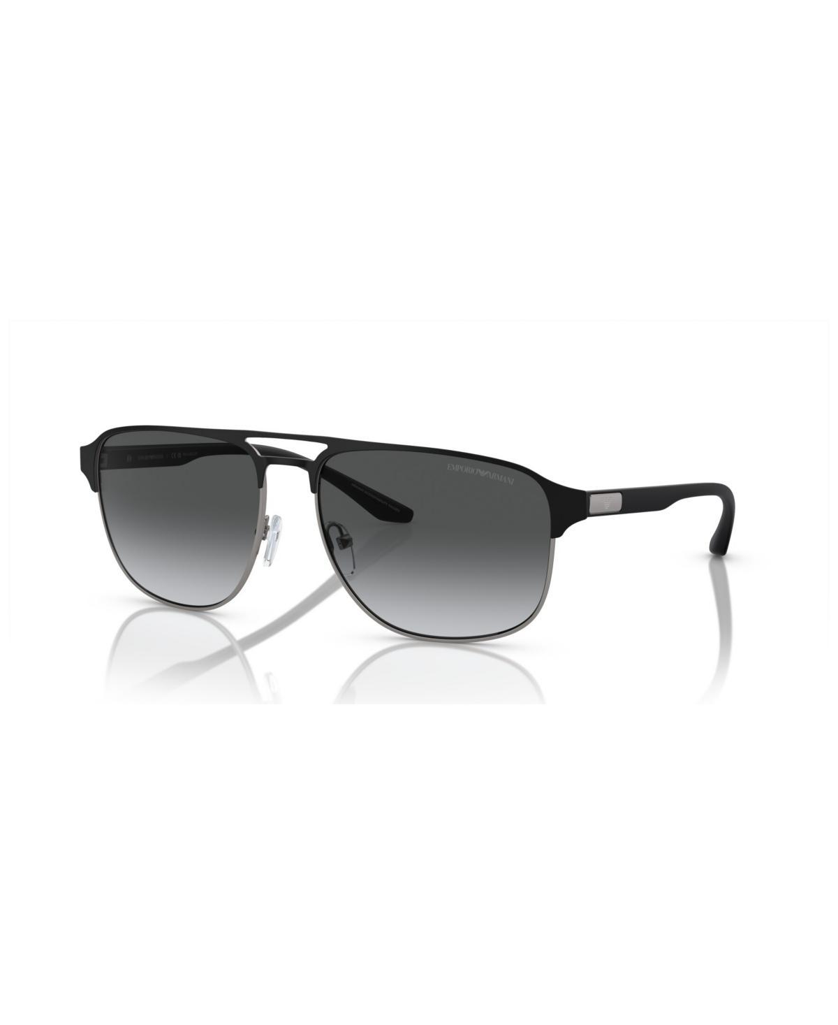 Emporio Armani Mens Polarized Sunglasses, Gradient Polar EA2144 - Matte Gunmetal Product Image