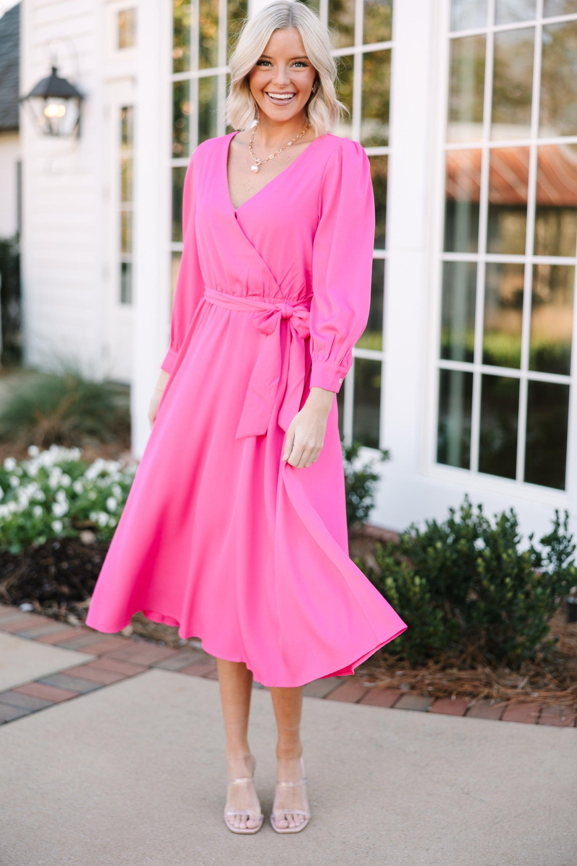 All About You Fuchsia Pink Midi Dress Female product image