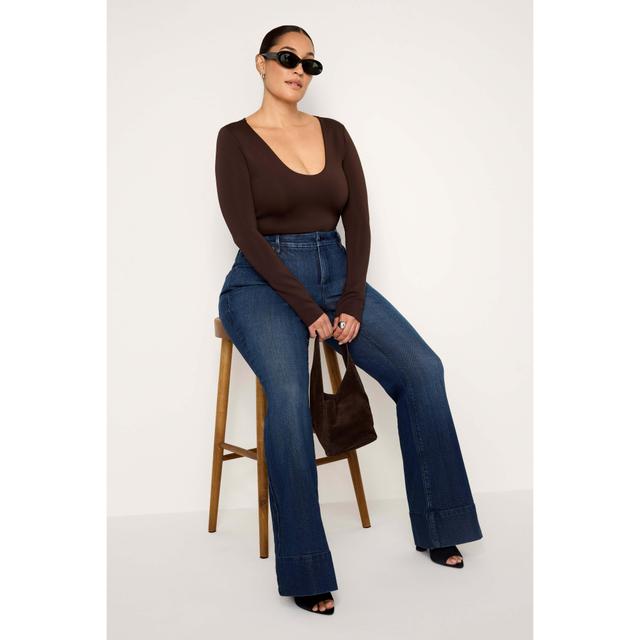 Womens Soft-Tech Good Classic Slim Bootcut Jeans | Indigo, Size 16 Plus | Good American by Khlo Kardashian Product Image