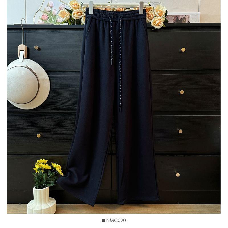 High-Waist Wide-Leg Sweatpants in 6 Colors Product Image