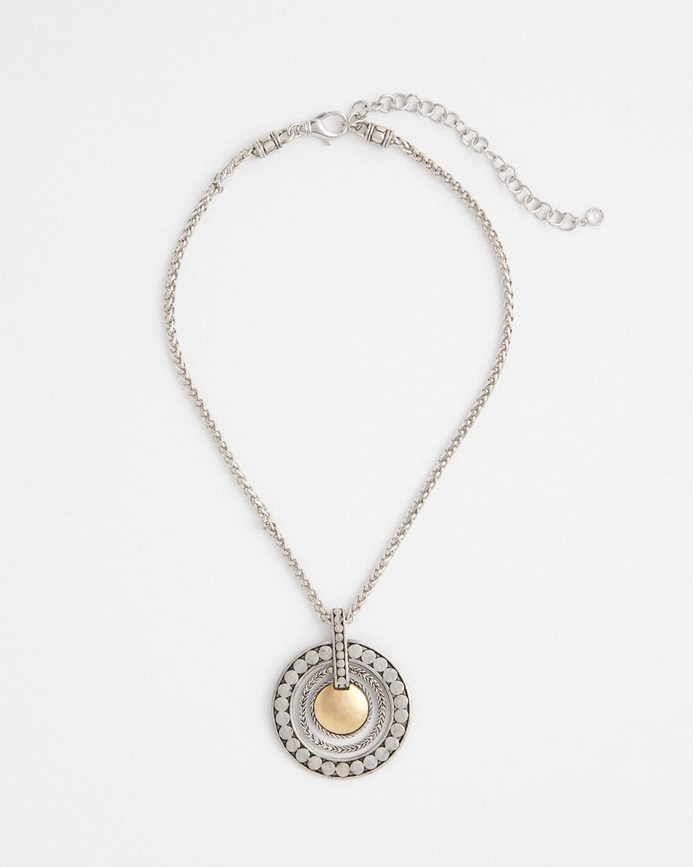 Mixed Metal Circle Pendant Necklace Product Image