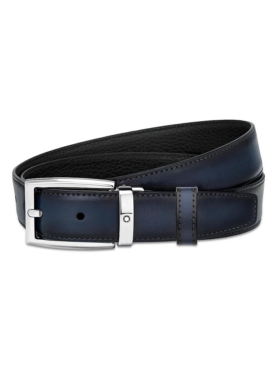 Mens Pin Buckle Reversible Leather Belt Product Image