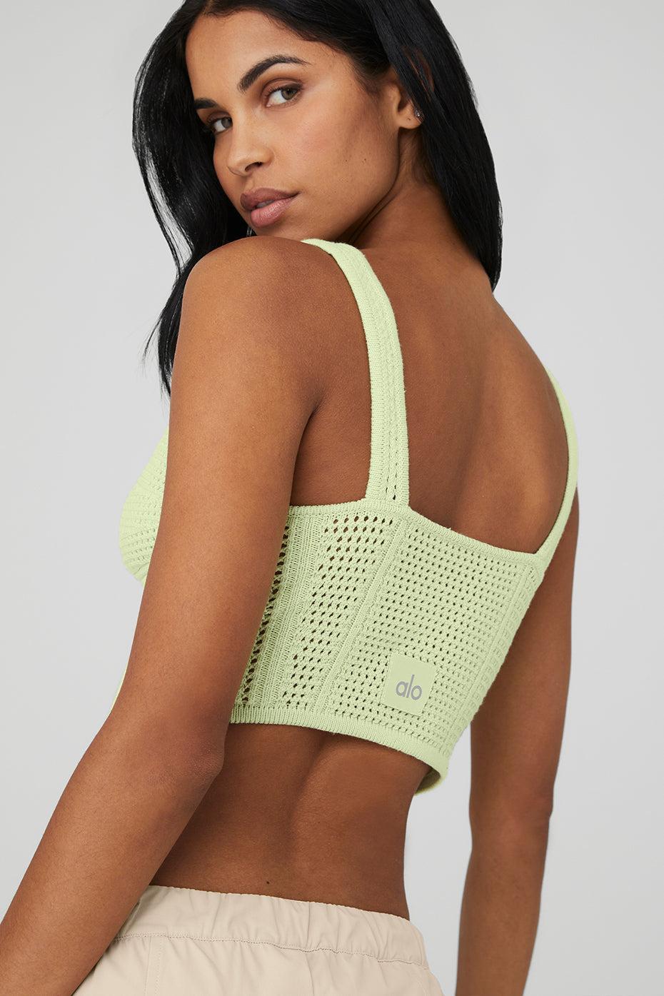 Open-Knit Chase The Sun Corset Tank - Iced Green Tea Female Product Image