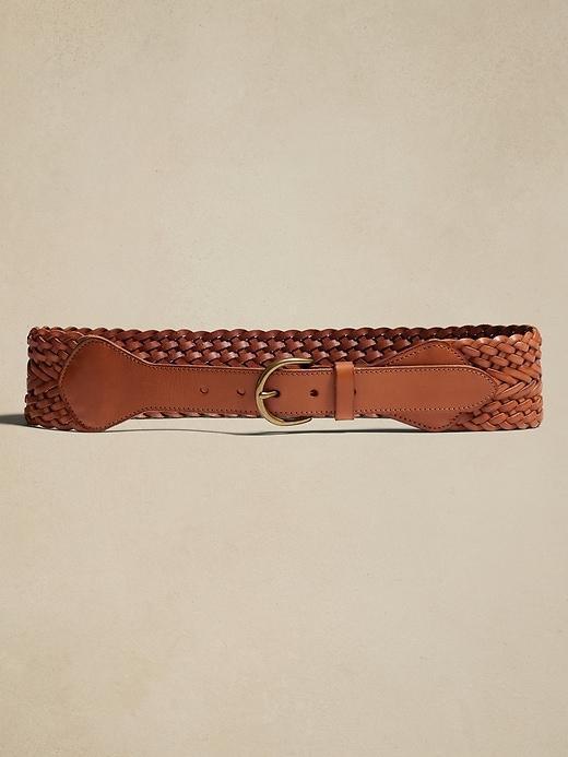 Treccia Braided Leather Waist Belt Product Image