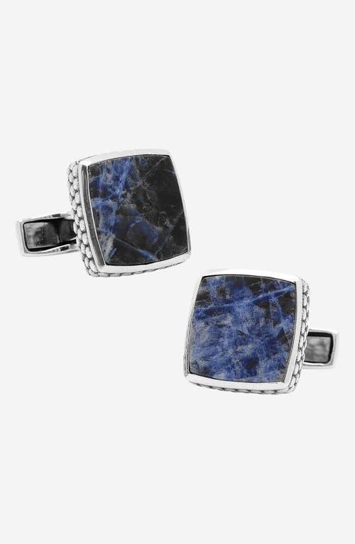 Mens Sterling Classic Scaled Lapis Cufflinks Product Image