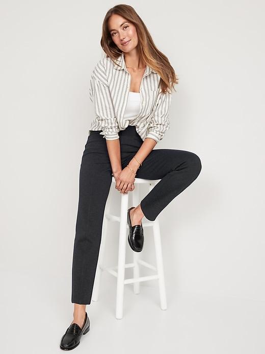 Extra High-Waisted Stevie Straight Ankle Pants Product Image