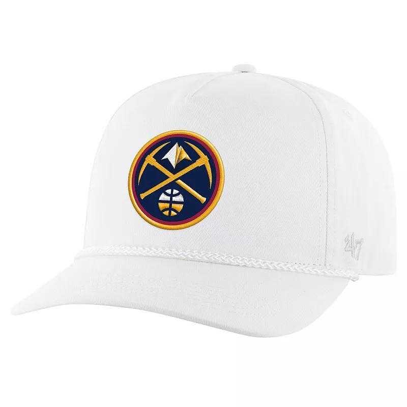 Mens 47 White Denver Nuggets Core Logo Rope Hitch Adjustable Hat Product Image