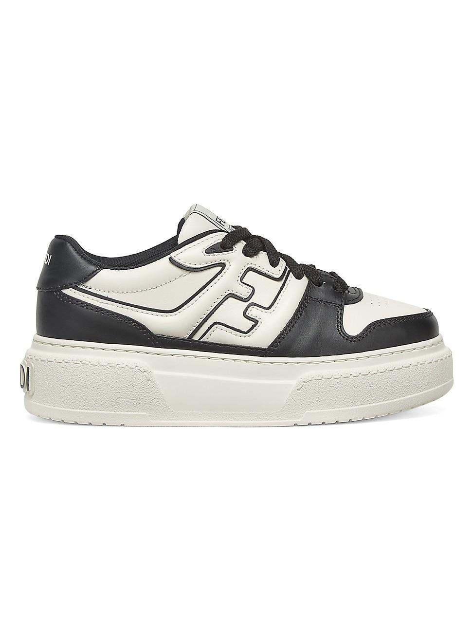 Womens Match Leather Sneakers Product Image