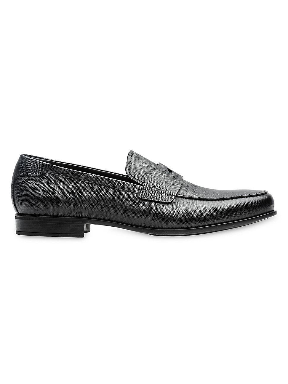 Mens Saffiano Leather Loafers Product Image