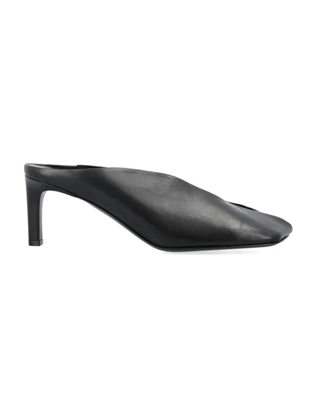 Square-toe Leather Mules In Black product image