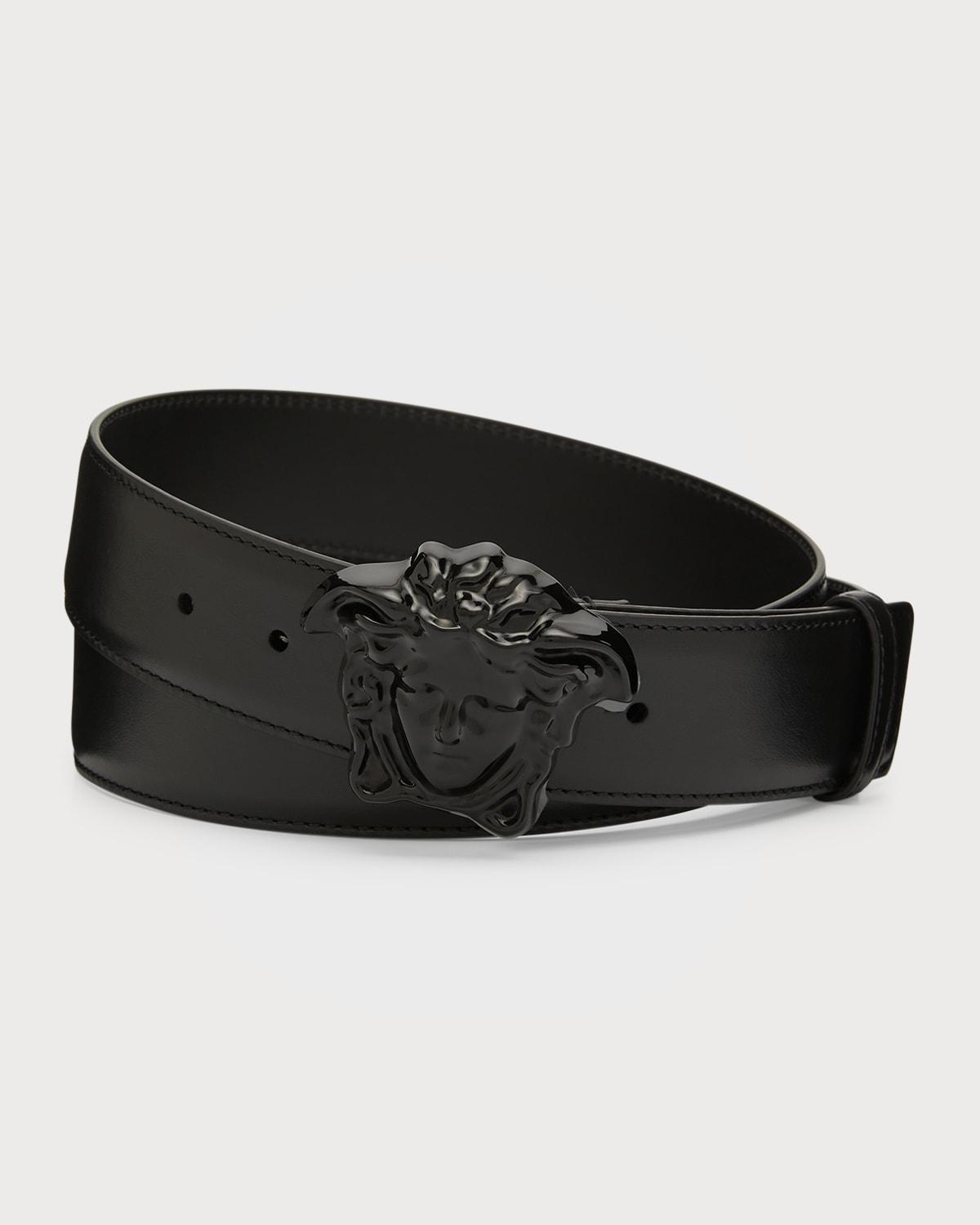 Leather Medusa-Buckle Belt Product Image