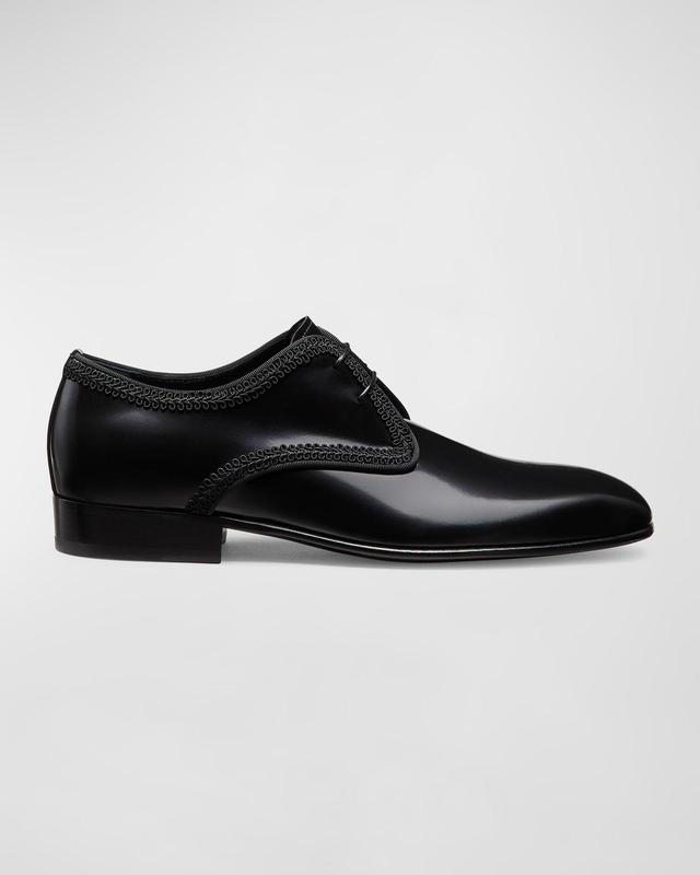 Mens Alastar Fabric-Trim Leather Derby Shoes Product Image