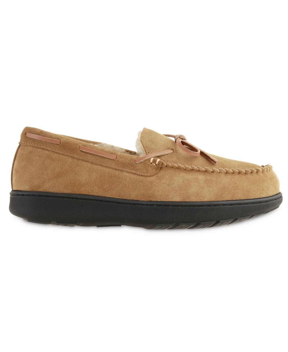 Isotoner Signature Mens Genuine Suede Moccasin Comfort Slipper with Berber lining Product Image