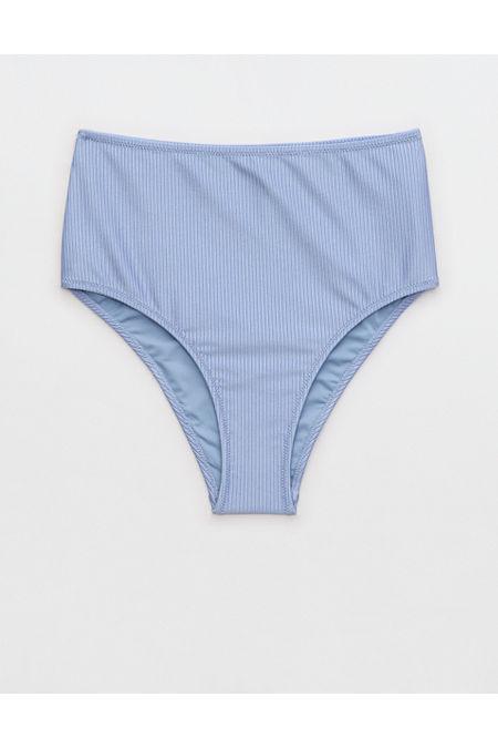 Aerie Shine Rib High Waisted Cheeky Bikini Bottom Women's Product Image