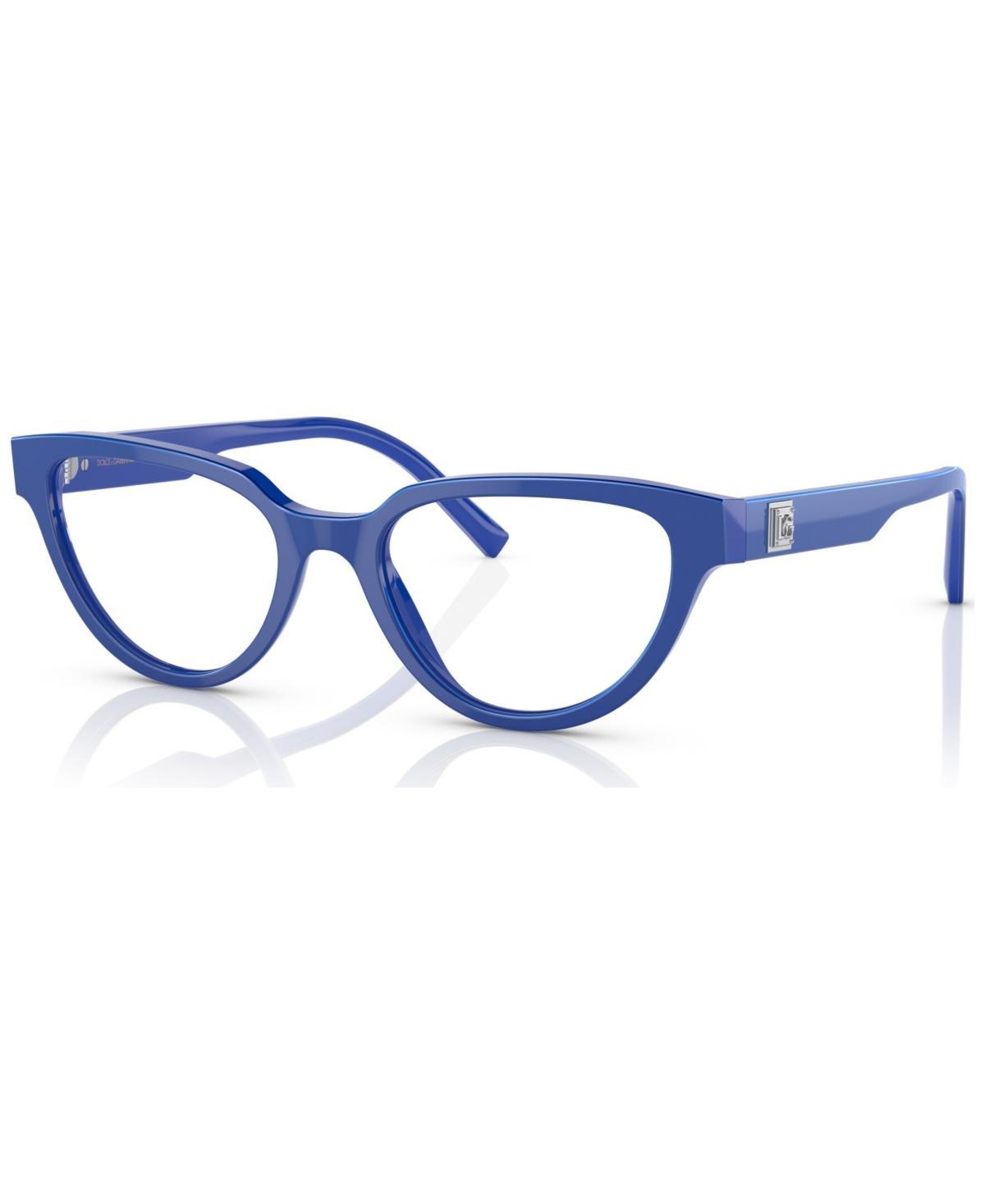 Dolce&Gabbana Womens Eyeglasses, DG3358 53 - Metallic Blue Product Image