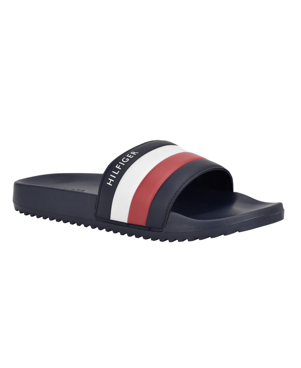 Tommy Hilfiger Mens Rozi Global Stripe Branding Pool Slide Sandals Product Image