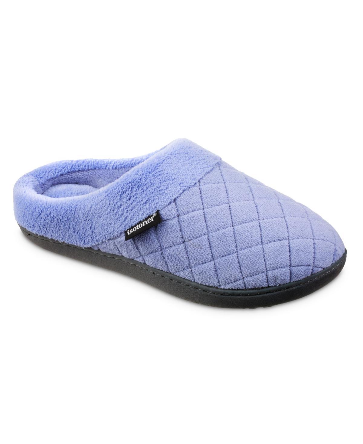 Isotoner Womens Diamond Quilted Microterry Hoodback Slippers - Light Pink XL Product Image