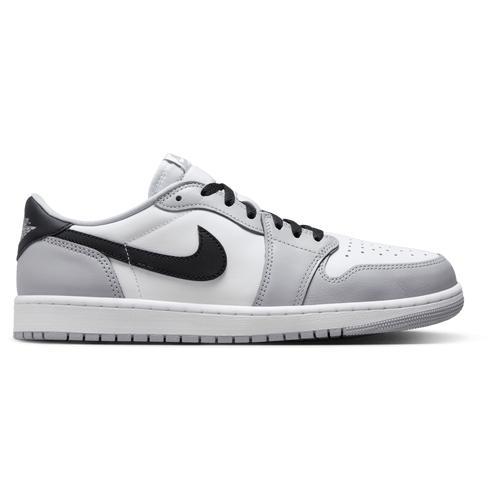 Jordan Mens Jordan Retro 1 Low OG - Mens Basketball Shoes White/Black/Grey Product Image