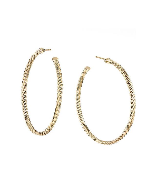 Womens Cablespira Hoop Earrings in 18K Yellow Gold Product Image