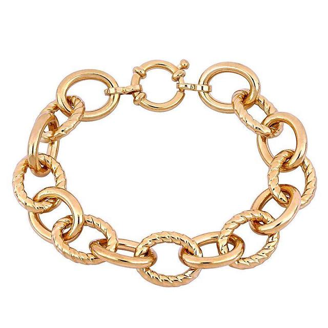 Stella Grace Gold Tone Sterling Silver Oval Link Bracelet, Womens Product Image