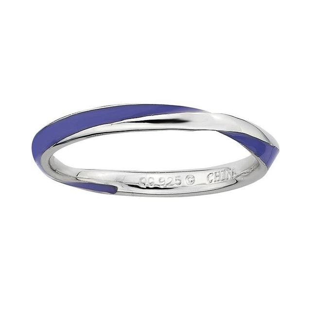 Stacks & Stones Sterling Silver Purple Enamel Twist Stack Ring, Womens Product Image