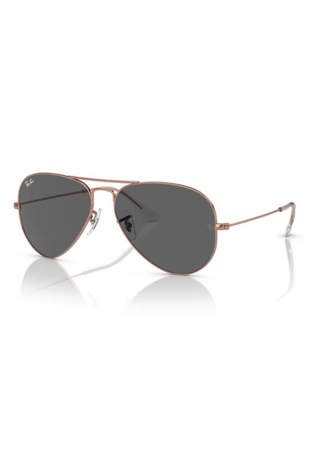 RAY BAN 55mm Pilot Aviator Sunglasses In Dark Grey Product Image