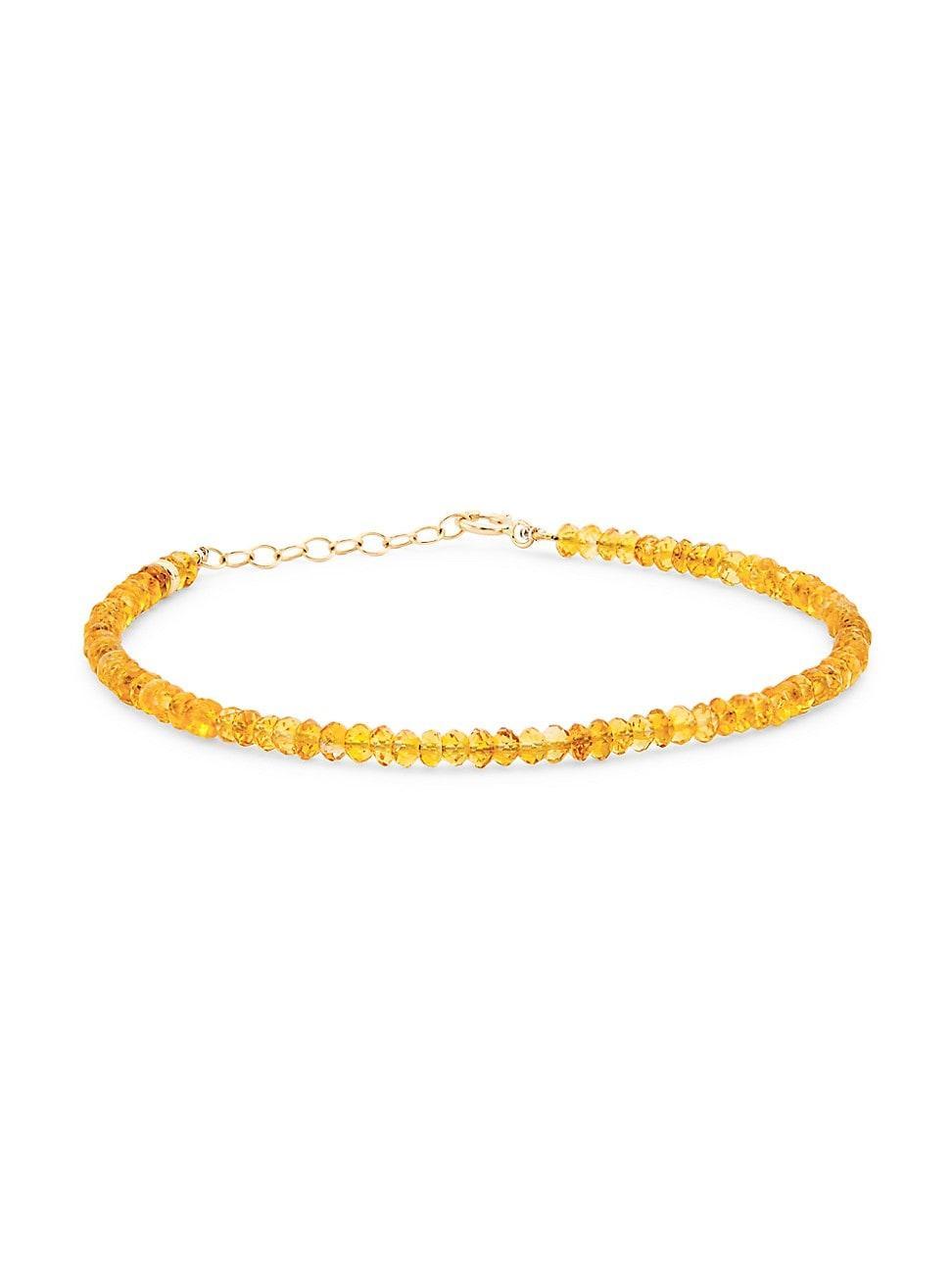 Womens Birthstone 14K Yellow Gold & Gemstone Beaded Bracelet Product Image