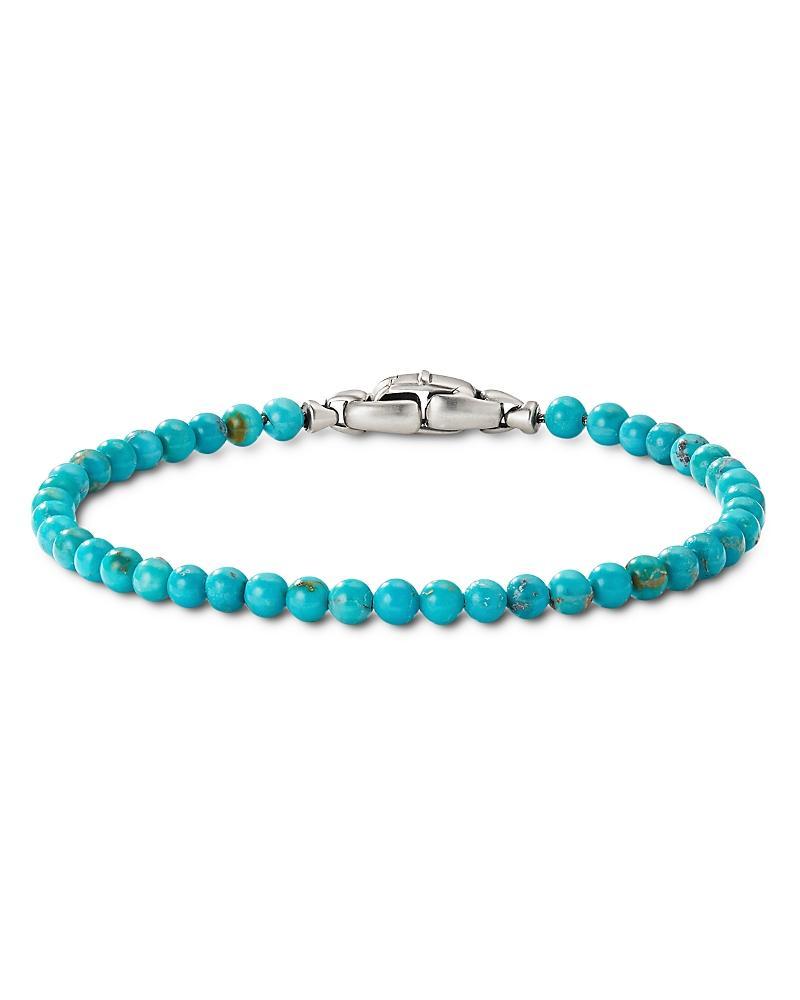 Mens Spiritual Bead Turquoise & Sterling Silver Bracelet Product Image