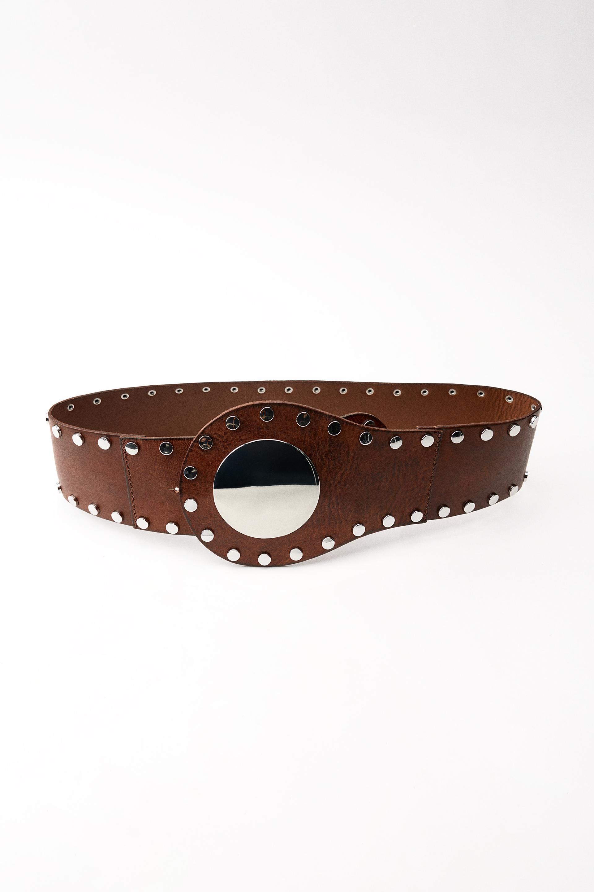 STUDDED LEATHER SASH BELT Product Image