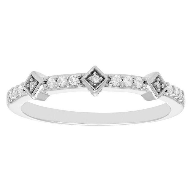 Boston Bay Diamonds 1/10 Carat T.W. Diamond Stacking Ring, Womens White Product Image