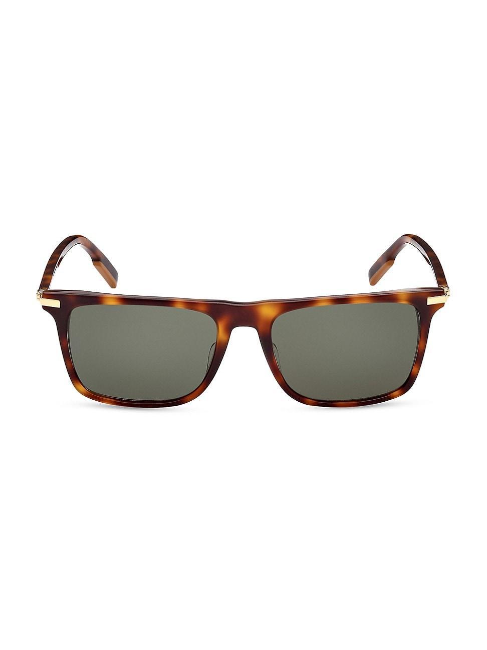 Mens Rectangular Tortoiseshell 56MM Sunglasses Product Image