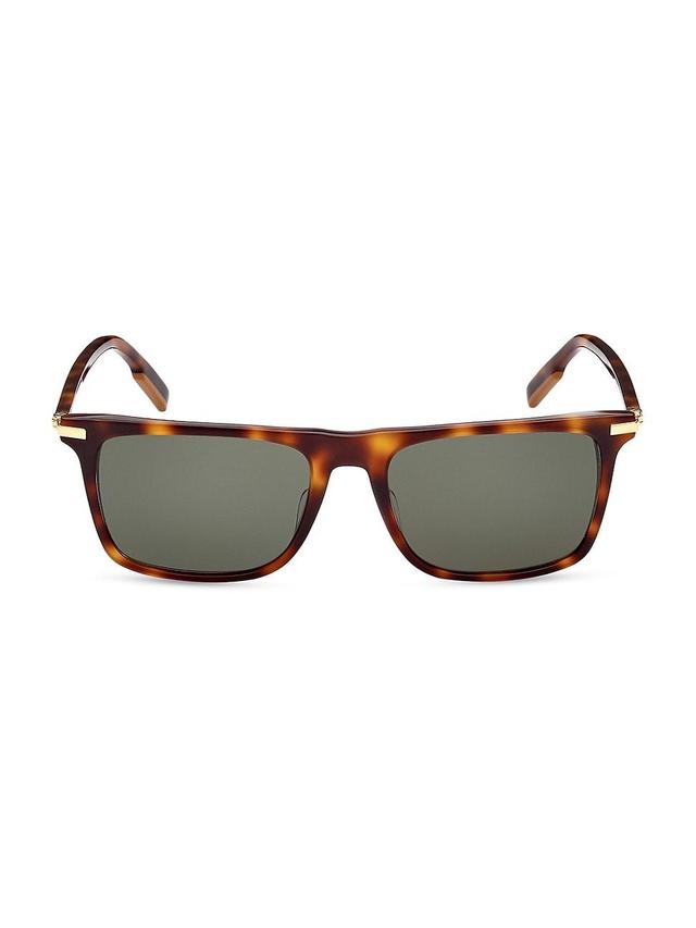 Mens Rectangular Tortoiseshell 56MM Sunglasses Product Image