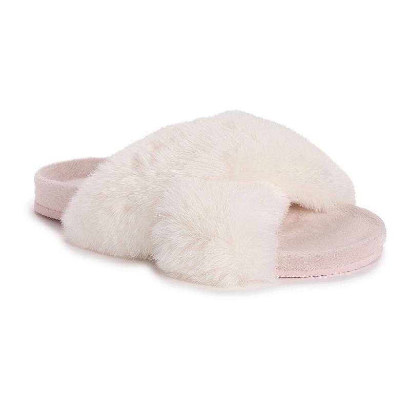 MUK LUKS Hydrangea Criss-Cross Womens Slide Slippers Product Image