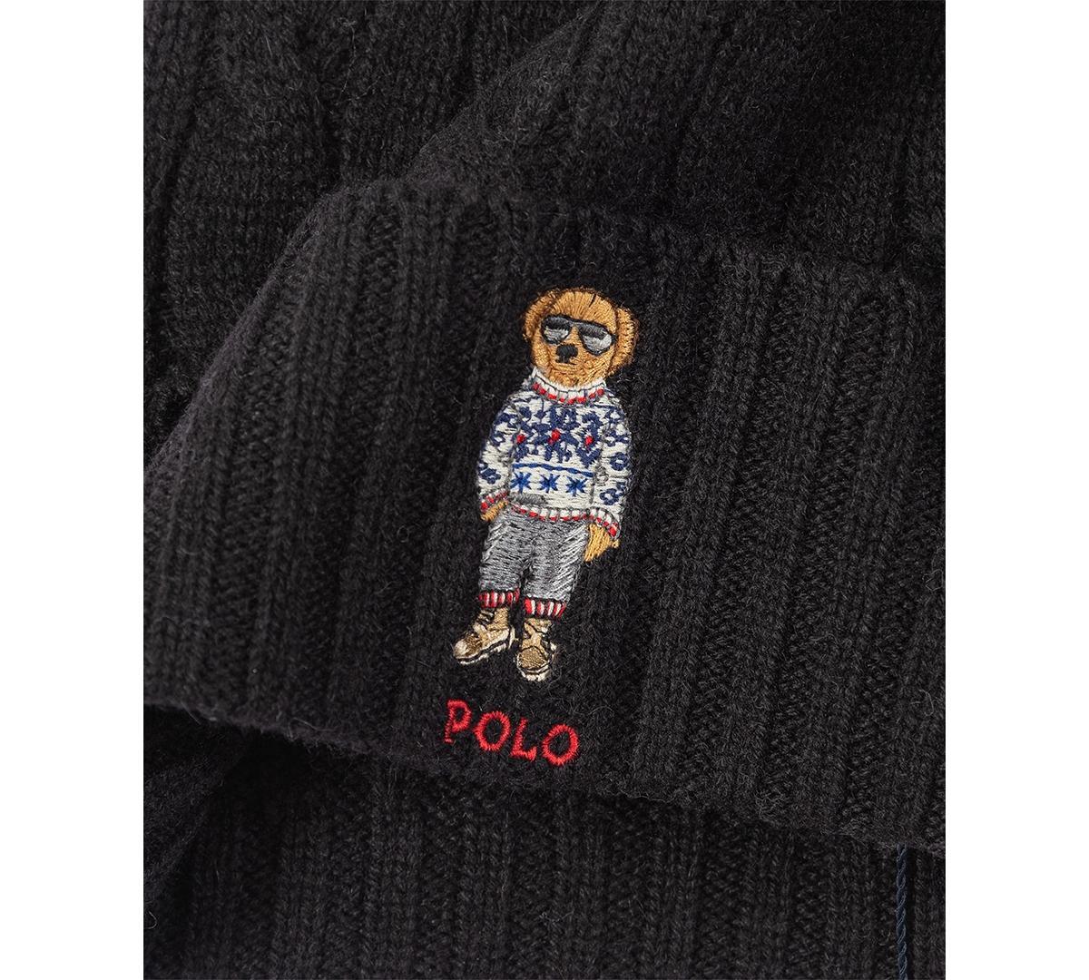 POLO RALPH LAUREN Men's Holiday Bear Cable Beanie In Polo Black Product Image