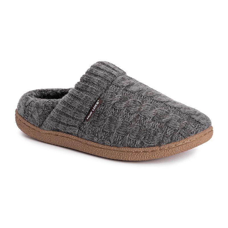 MUK LUKS Marcel Mens Slippers Dark Gray Grey Product Image